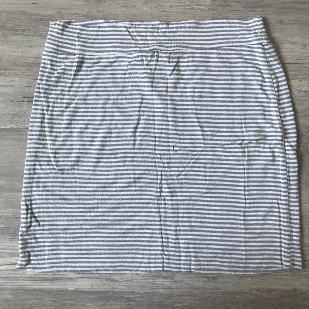 Final Touch striped cotton skirt - gray and white